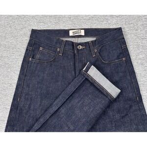 Naked & Famous Jeans Mens 30x30 Blue Indigo Selvedge Denim Super Guy Button Fly